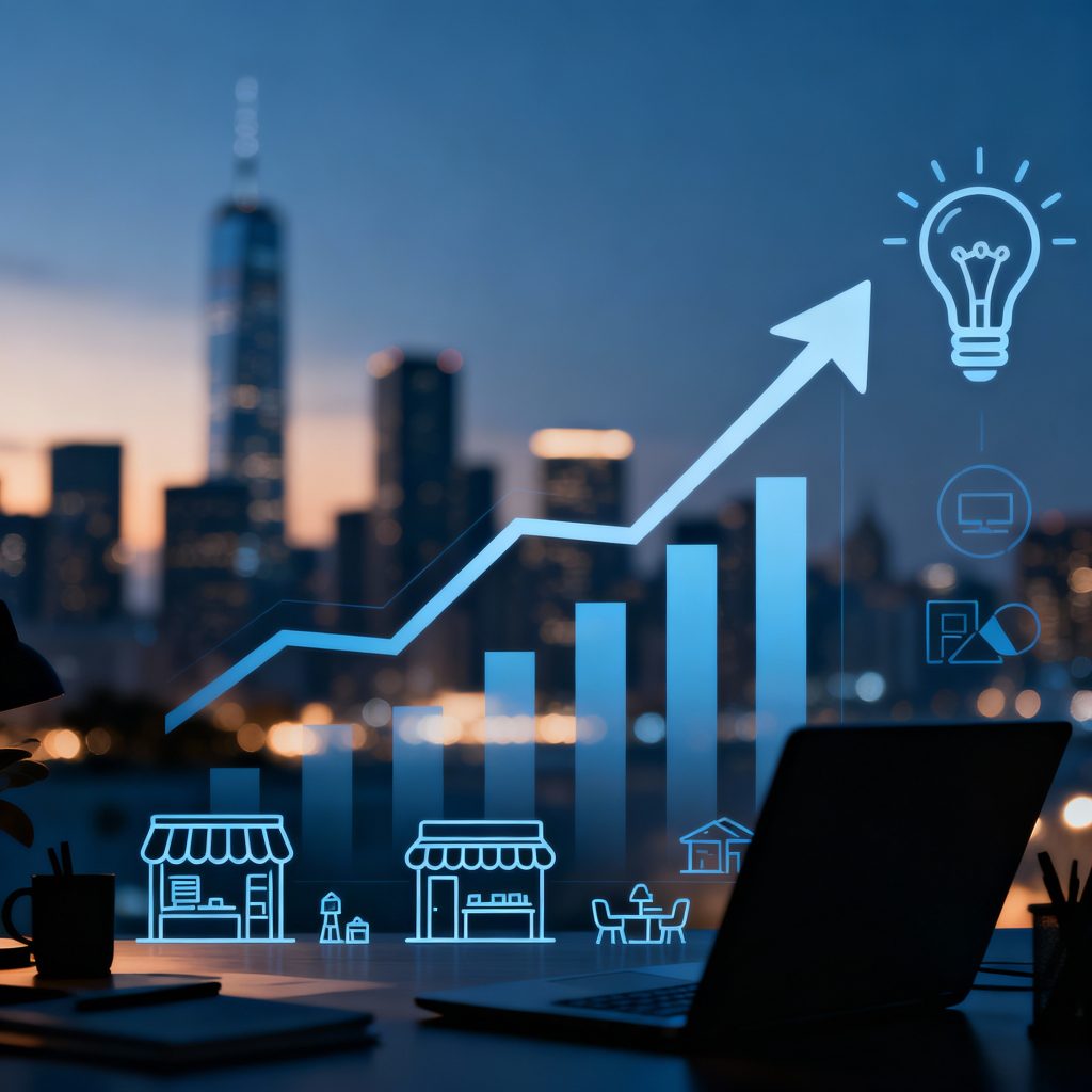 seedream-4.5_Professional_entrepreneurship_and_small_business_background_modern_city_skyline_-0